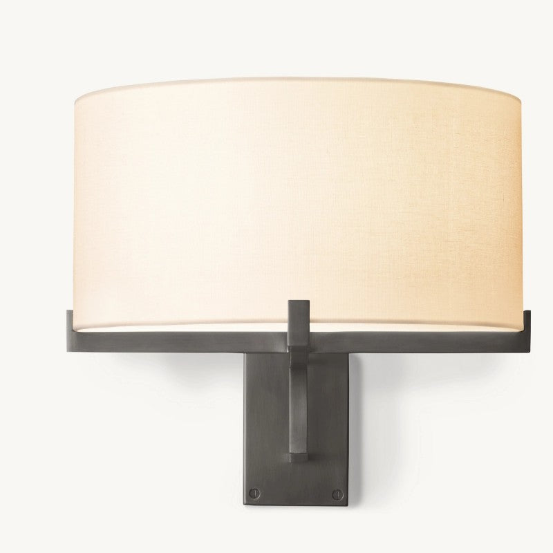 Briesha Drum Fabric Shade Swing-Arm Sconce