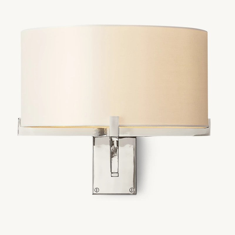 Briesha Drum Fabric Shade Swing-Arm Sconce