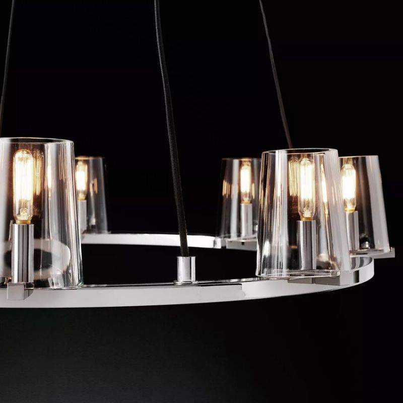 Briesha Round Glass Round Chandelier 36"D