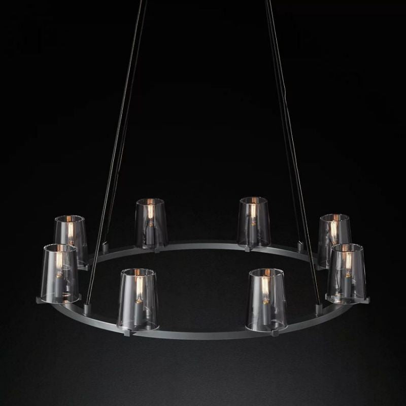 Briesha Round Glass Round Chandelier 36"D