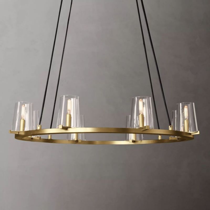 Briesha Round Glass Round Chandelier 36"D