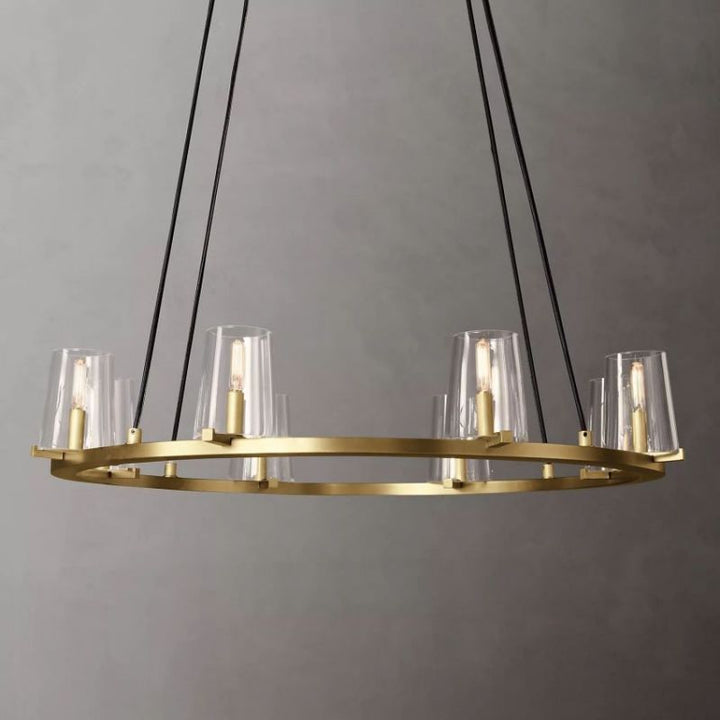 Briesha Round Glass Round Chandelier 36"D