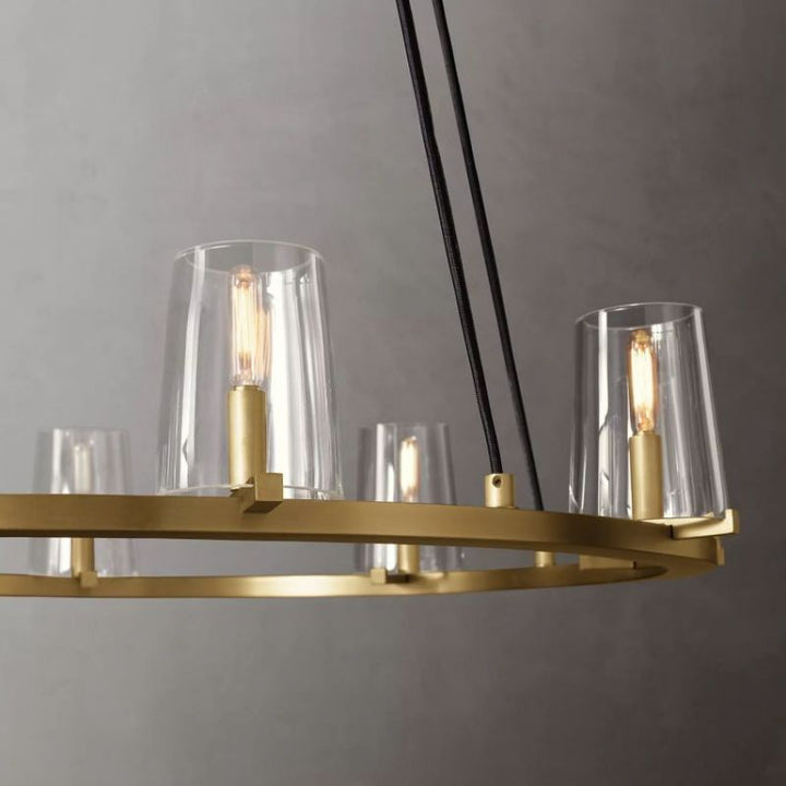 Briesha Round Glass Round Chandelier 36"D