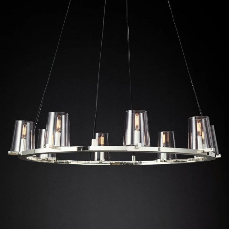 Briesha Round Glass Round Chandelier 36"D
