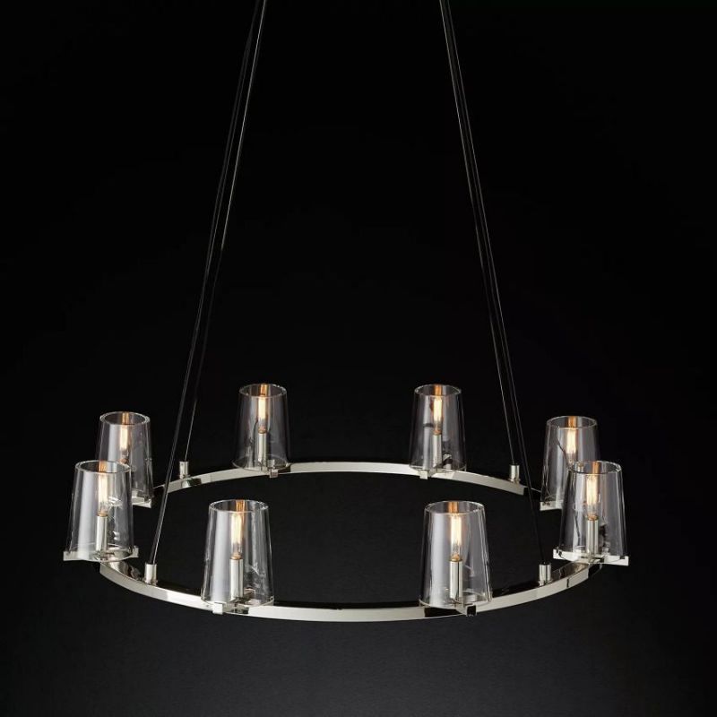 Briesha Round Glass Round Chandelier 36"D