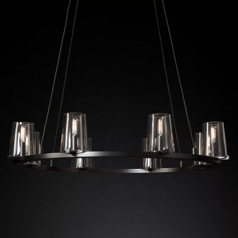 Briesha Round Glass Round Chandelier 36"D
