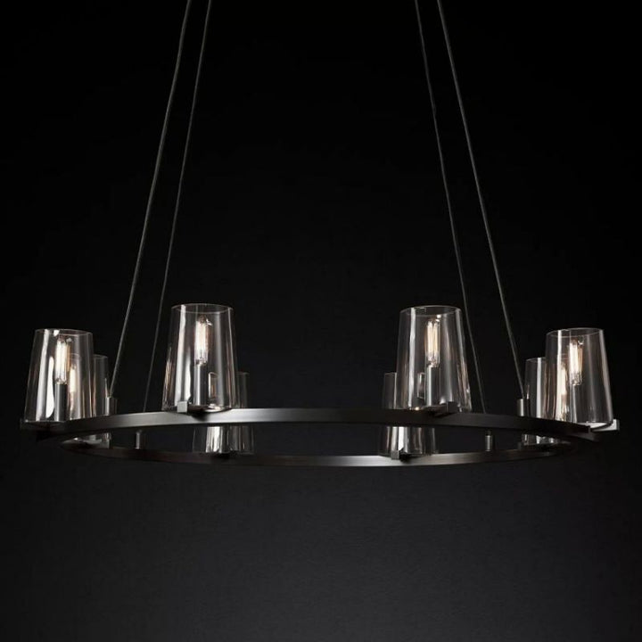 Briesha Round Glass Round Chandelier 36"D