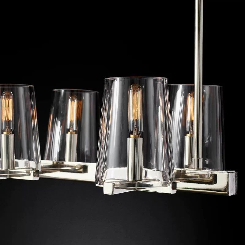 Briesha Glass Linear Chandelier 49"