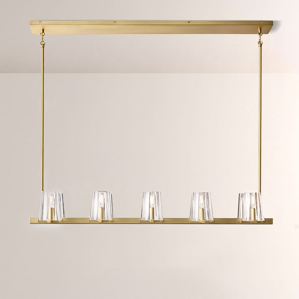 Briesha Glass Linear Chandelier 49"
