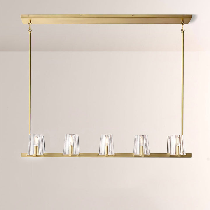 Briesha Glass Linear Chandelier 49"