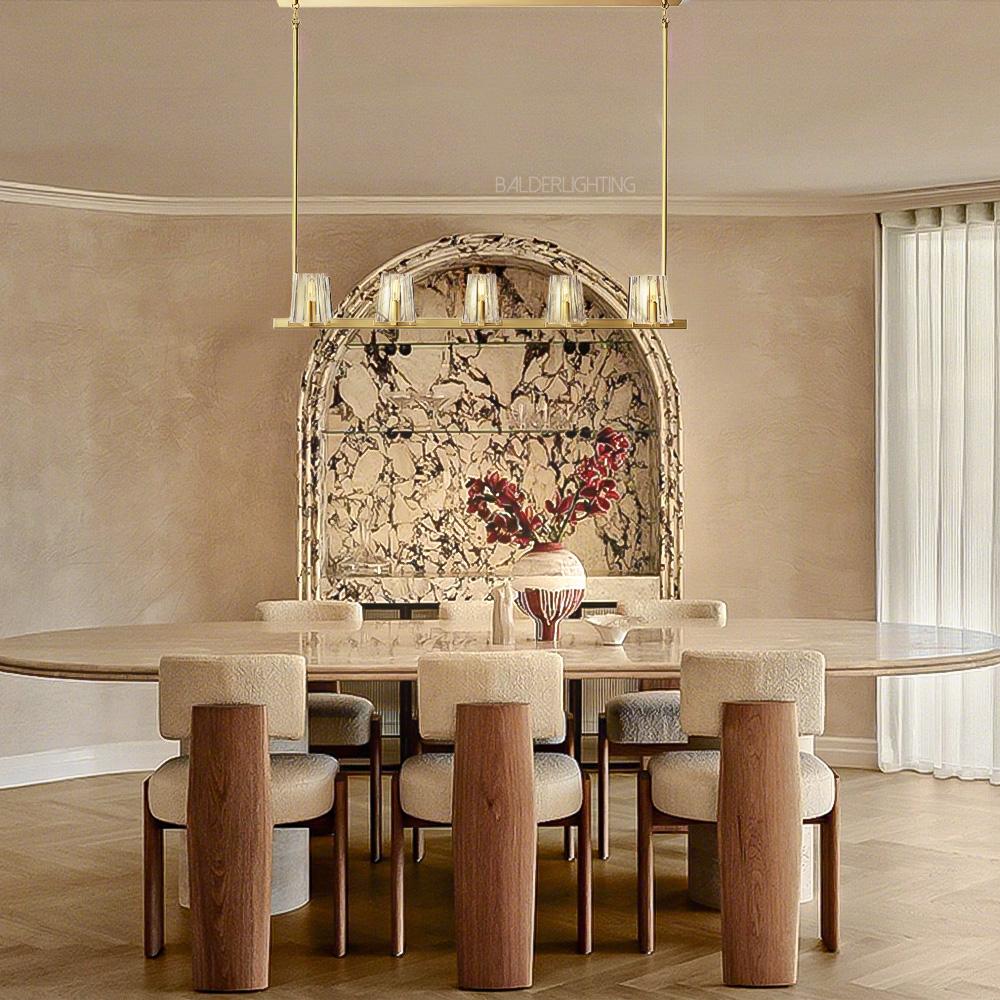 Briesha Glass Linear Chandelier 49"