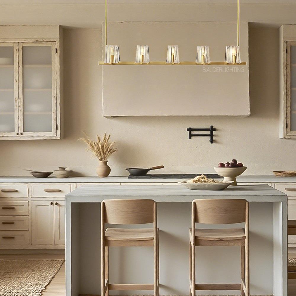 Briesha Glass Linear Chandelier 49"
