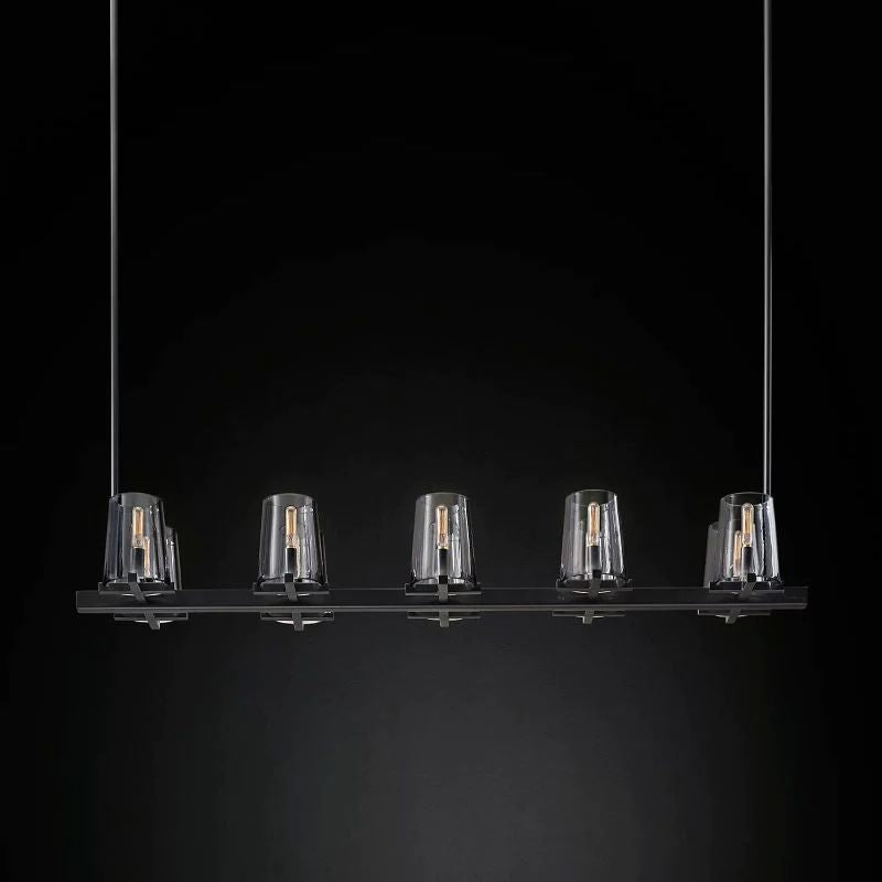Briesha Glass Linear Chandelier 49"