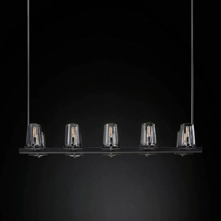 Briesha Glass Linear Chandelier 49"