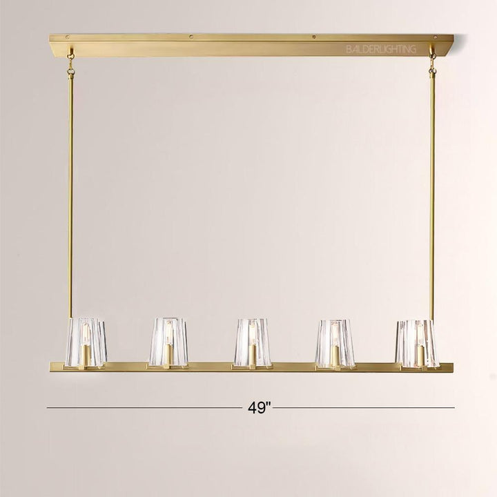Briesha Glass Linear Chandelier 49"