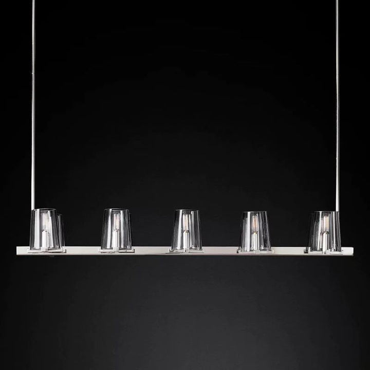Briesha Glass Linear Chandelier 49"