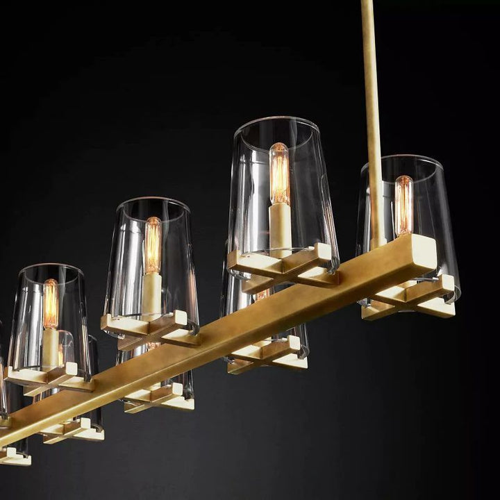 Briesha Glass Linear Chandelier 60"