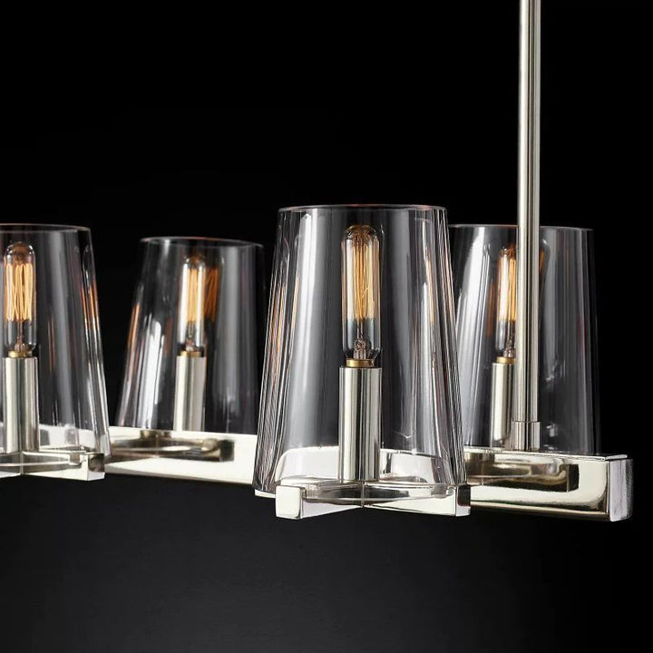 Briesha Glass Linear Chandelier 60"