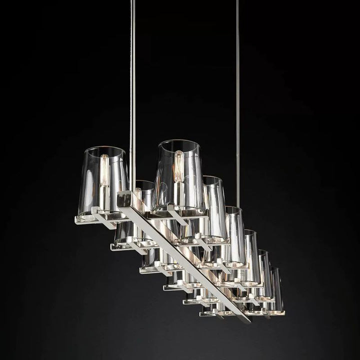 Briesha Glass Linear Chandelier 60"