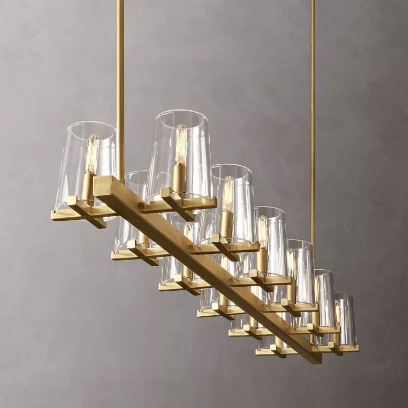 Briesha Glass Linear Chandelier 60"