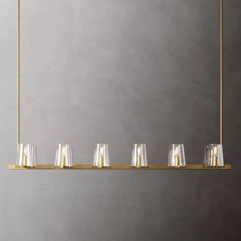Briesha Glass Linear Chandelier 60"