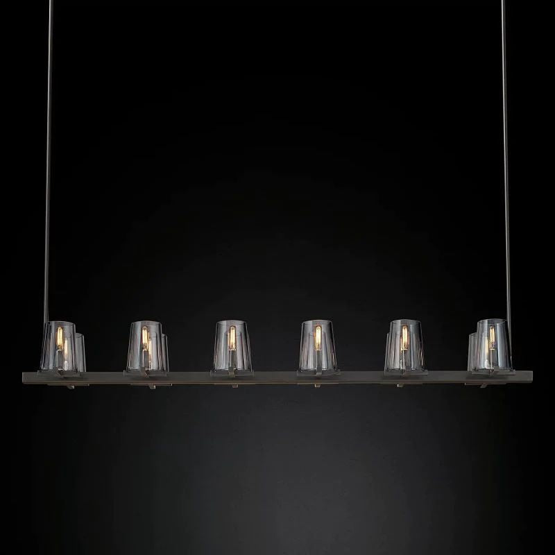 Briesha Glass Linear Chandelier 60"