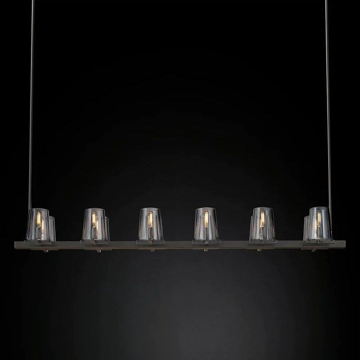 Briesha Glass Linear Chandelier 60"