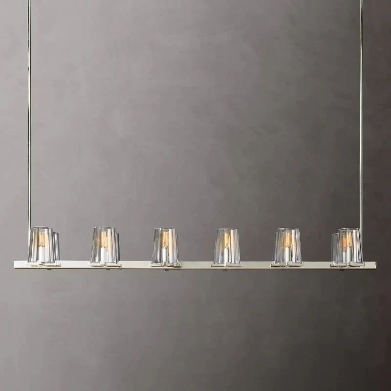 Briesha Glass Linear Chandelier 60"