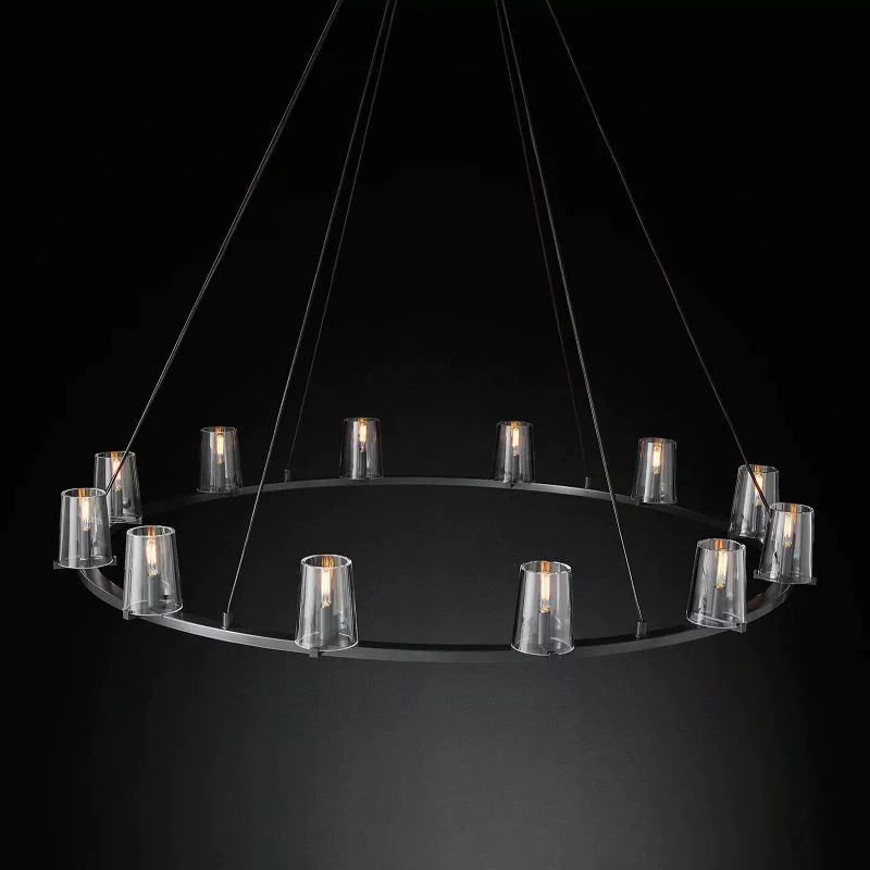 Briesha Glass Round Chandelier 60"