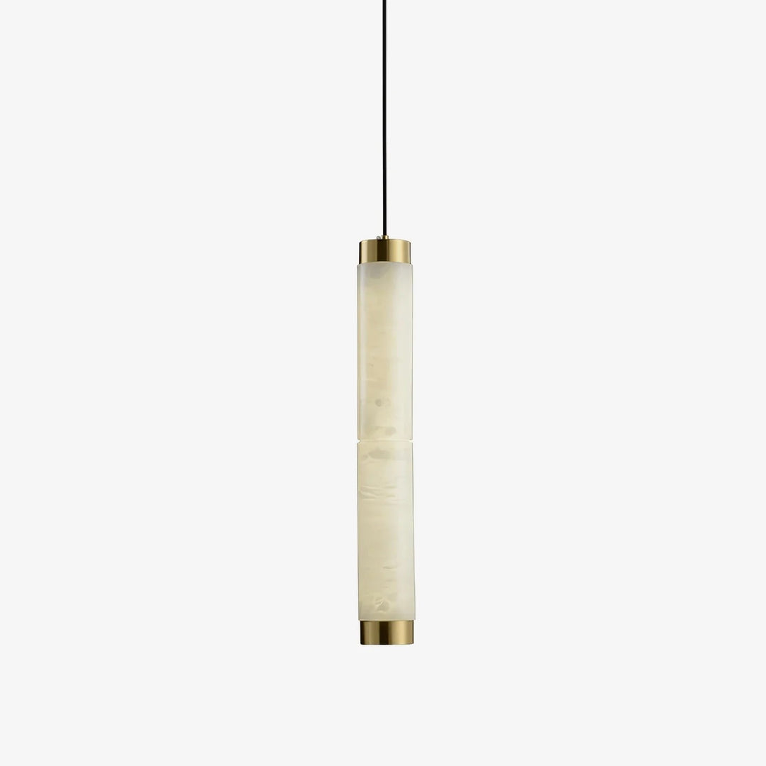 Brushed Brass Alabaster Pendant Lamp – Elegant Ceiling Light