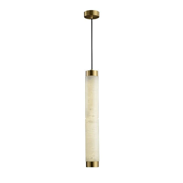 Brushed Brass Alabaster Pendant Lamp – Elegant Ceiling Light