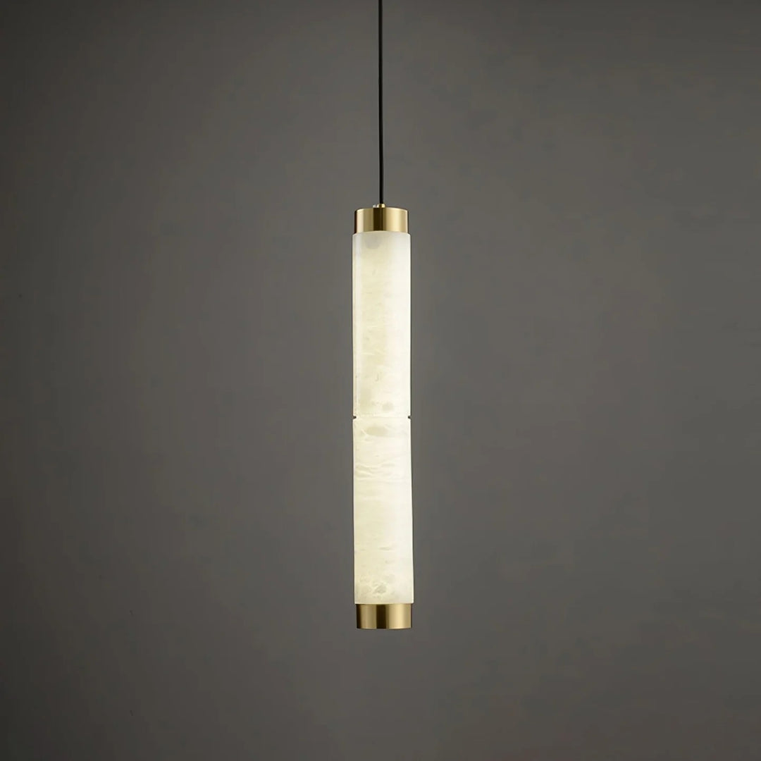 Brushed Brass Alabaster Pendant Lamp – Elegant Ceiling Light
