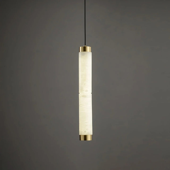 Brushed Brass Alabaster Pendant Lamp – Elegant Ceiling Light