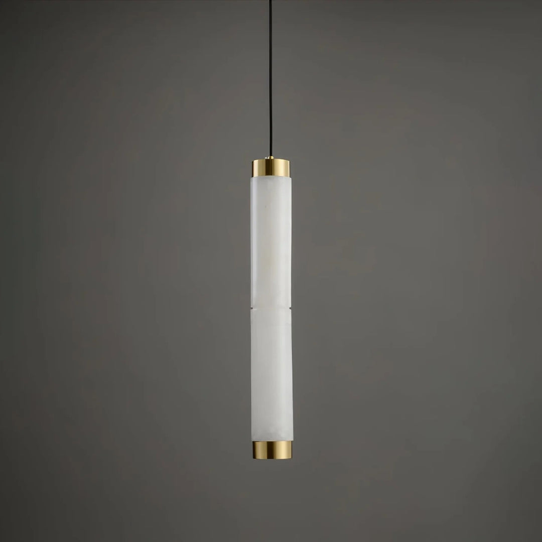 Brushed Brass Alabaster Pendant Lamp – Elegant Ceiling Light