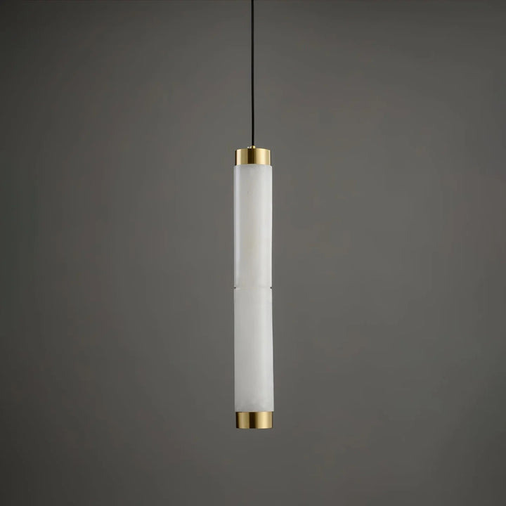 Brushed Brass Alabaster Pendant Lamp – Elegant Ceiling Light