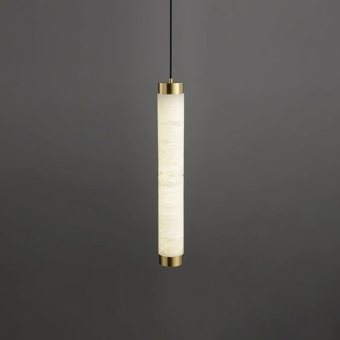 Brushed Brass Alabaster Pendant Lamp – Elegant Ceiling Light