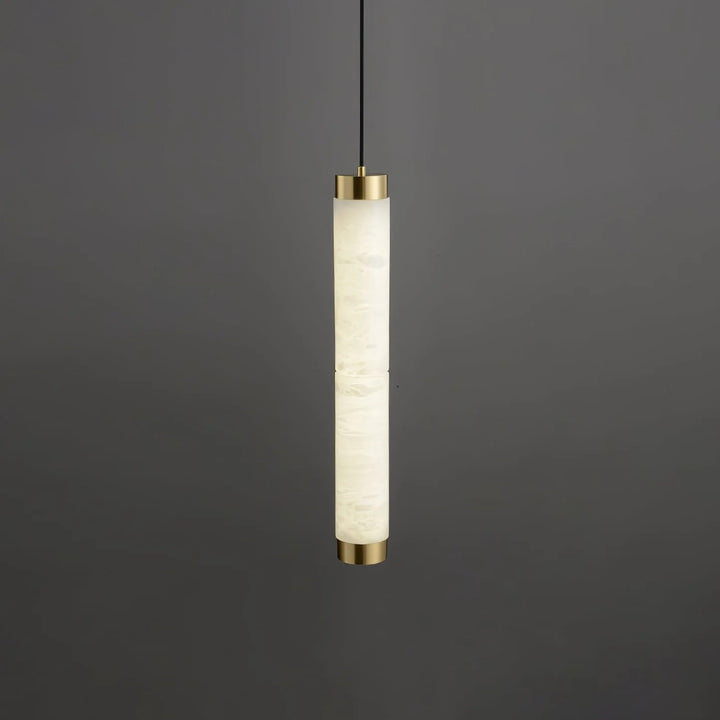 Brushed Brass Alabaster Pendant Lamp – Elegant Ceiling Light