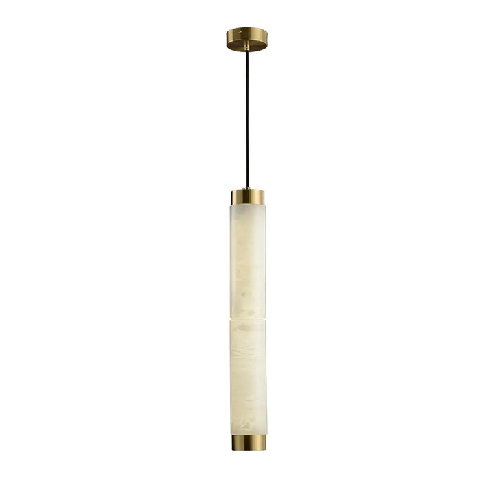 Brushed Brass Alabaster Pendant Lamp – Elegant Ceiling Light