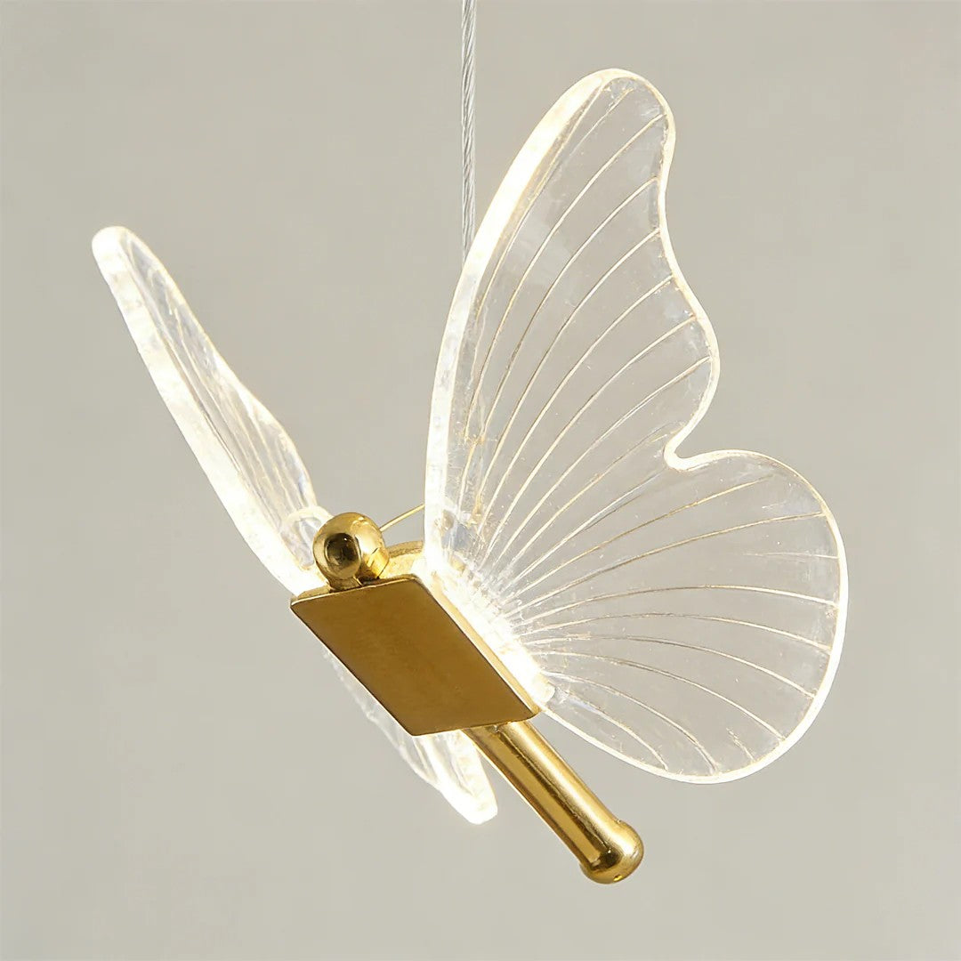 Butterfly Chandelierv Modern Metal Disk Acrylic Ceiling Light
