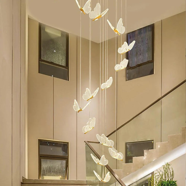Butterfly Chandelierv Modern Metal Disk Acrylic Ceiling Light