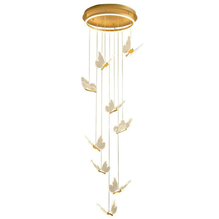 Butterfly Chandelierv Modern Metal Disk Acrylic Ceiling Light