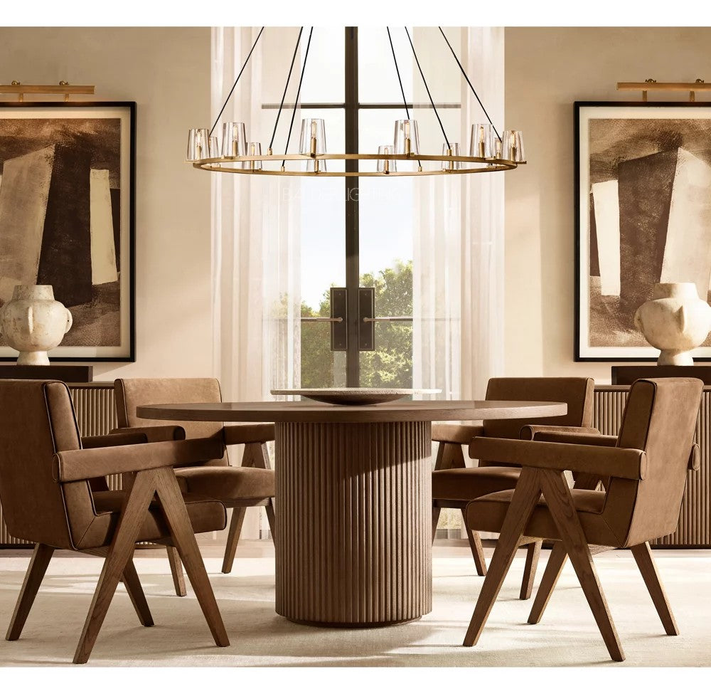 Byrean Emperador Round Modern Dining Table