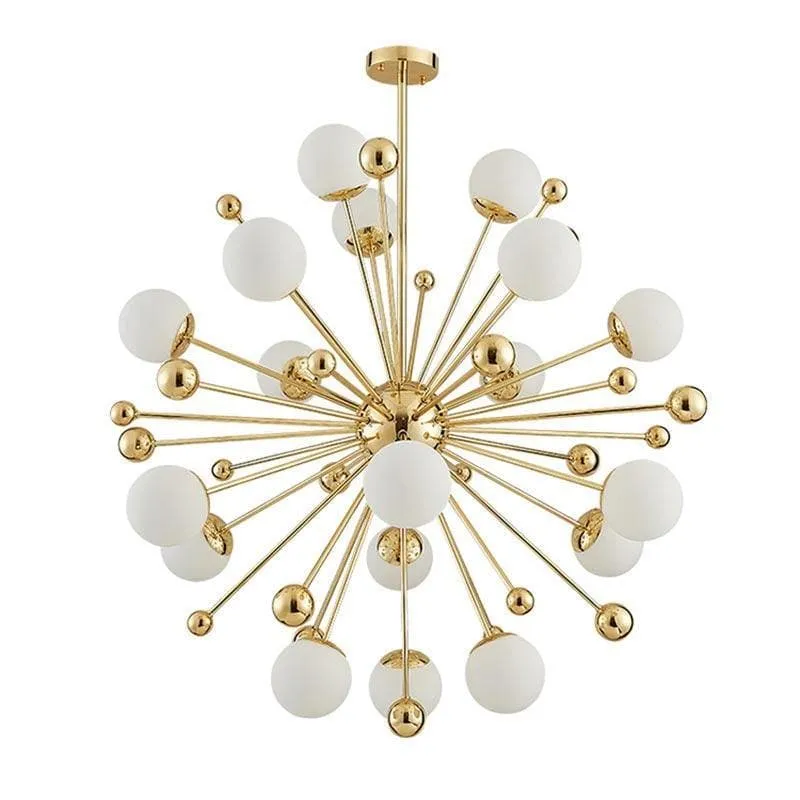 CAMILA GOLD AND WHITE CHANDELIER D40"