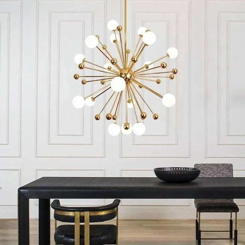 CAMILA GOLD AND WHITE CHANDELIER D40"