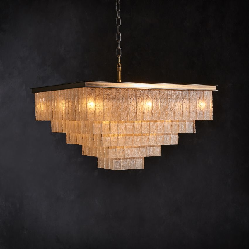 Celena Glass Square Chandelier