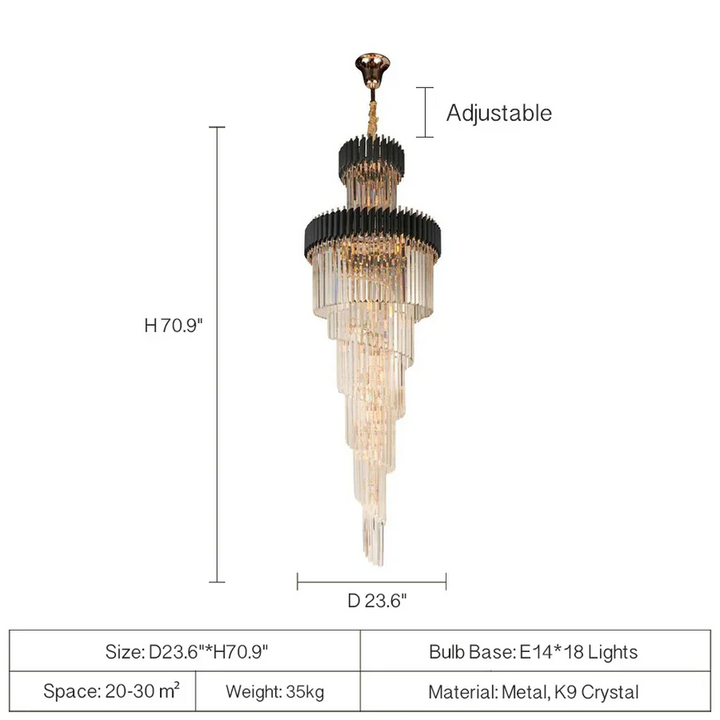 CYRUS MULTIPLE TIER CRYSTAL CHANDELIER