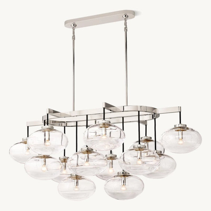 Cabrette Clear Glass Linear Chandelier 54"