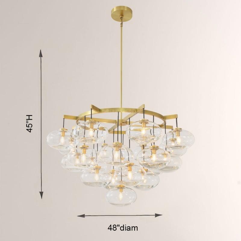 Cabrette Clear Glass Round Chandelier 48"