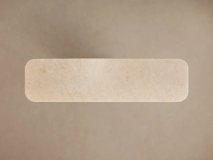 Caden Console Table in Wood and Stone Modern Design