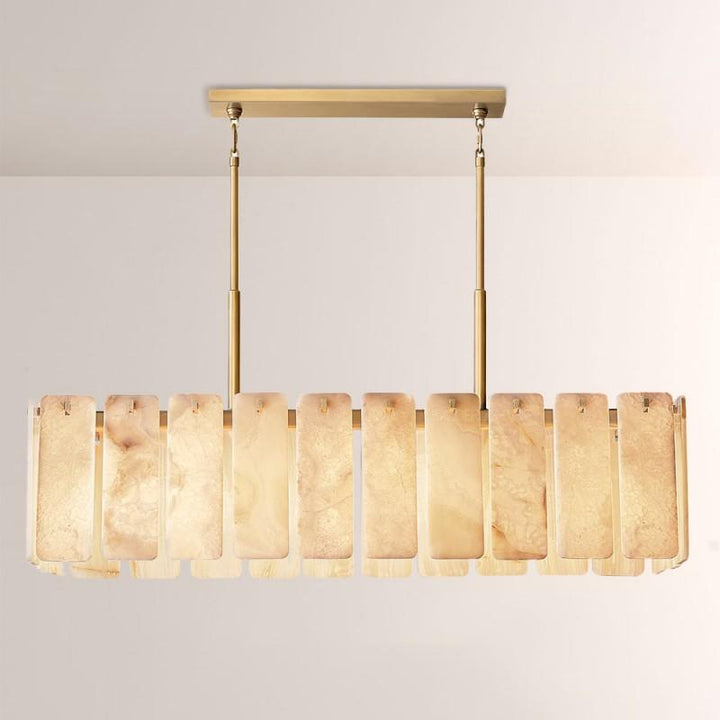 Calama Alabaster Rectangular Chandelier 60"